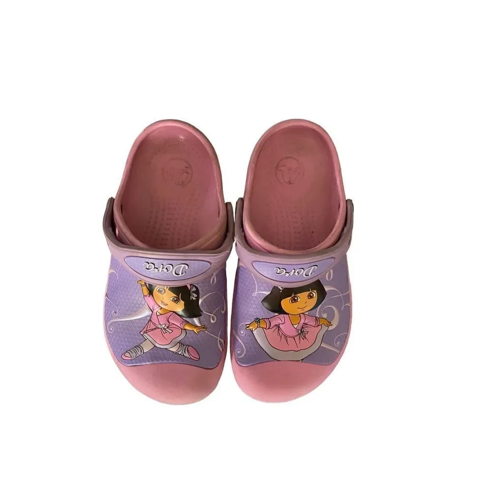 Crocs, kids, Dora, the Explorer belly slip on sling back croc size 13